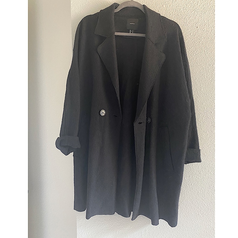 Heavy extra warm knit collared cardigan